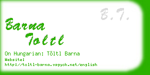 barna toltl business card